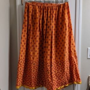 Orange Ethnic Skirt